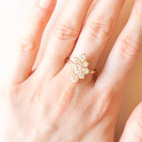 Anello vintage in oro giallo 18K con diamanti di taglio brillante (2.20ctw ca.), anni ‘70