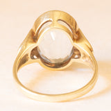Anello da cocktail vintage in oro giallo 14K con acquamarina (2ct ca.), anni ‘60/‘70