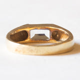 Anello a fascia vintage in oro giallo 14K con acquamarina (0.70ct ca.), anni ‘70