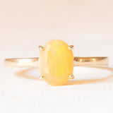 Anello solitario in oro giallo 10K con opale giallo (1.20ct ca.), anno 2014