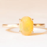 Anello solitario in oro giallo 10K con opale giallo (1.20ct ca.), anno 2014