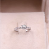 Anello vintage in oro bianco 9k con diamanti (0,15ctw)