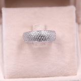 Anello vintage a fascia in oro bianco 14k con diamanti (1ctw), anni '80
