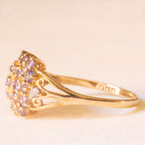 Anello vintage in oro giallo 9K con tanzaniti (1.10ctw ca.), anni ‘80/‘90