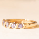Veretta vintage in oro giallo 9K con tanzaniti (0.60ctw ca.), anno 2001
