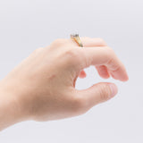 Vintage 14k yellow gold ring with 6 diamonds (0.30ct), 1970s
