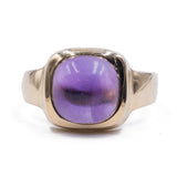 Anello vintage in oro 14K con ametista, anni '60