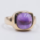 Anello vintage in oro 14K con ametista, anni '60