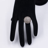 Anello vintage a "toppa" in oro giallo 18k e argento con diamanti taglio rosa, anni '50/'60