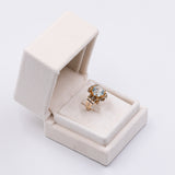 Anello vintage in oro giallo 18k con acqumarina di circa 4ct, anni '50