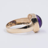 Anello vintage in oro 14K con ametista, anni '60