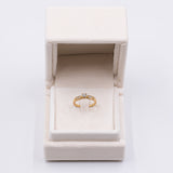 Anello vintage in oro giallo 18k con diamanti (0.19ctw), anni '70