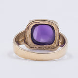 Anello vintage in oro 14K con ametista, anni '60