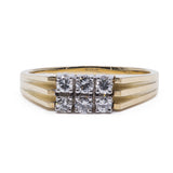 Vintage 14k yellow gold ring with 6 diamonds (0.30ct), 1970s