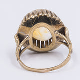 Anello vintage in oro giallo 8k con quarzo citrino, anni '50