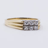 Vintage 14k yellow gold ring with 6 diamonds (0.30ct), 1970s