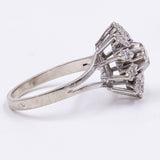 Anello vintage in oro bianoco 18k con diamanti (0.35ct), anni '60