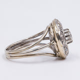 Bague ancienne en or blanc 18 carats et diamants (0,45 ct), années 1930/1940