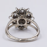 Anello vintage in oro bianco 18k con diamanti (0.47ctw), anni '50/'60