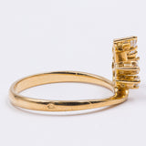 Anello vintage in oro giallo 18k con 5 diamanti (0.20ctw), anni '70