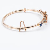 Bracciale antico in oro 12k con zaffiri e diamanti , primi anni del'900