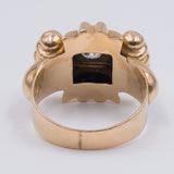 Anello antico in oro giallo 18K con diamante di circa 0.20ct, anni '40