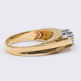 Anello vintage in oro giallo 18kt con 3 diamanti ( 0.21ctw) , anni '60