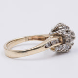 Anello vintage in oro giallo 14k con diamanti (1.1ctw), anni '70