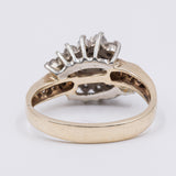 Anello vintage in oro giallo 14k con diamanti (1.1ctw), anni '70