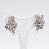 Orecchini vintage in oro bianco 18k con diamanti (1ctw) , anni '60