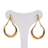 Orecchini vintage in oro giallo 14k , anni '50