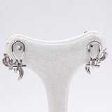 Orecchini vintage in oro bianco 18k con diamanti (1ctw) , anni '60
