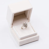 Anello vintage in oro bianco 18k con diamanti (0.47ctw), anni '50/'60