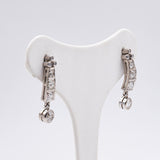 Orecchini vintage in platino con diamanti per un totale di 1ct ca., anni '60