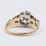 Anello vintage in oro 18kt e platino con diamante centrale di 0.15ct, anni 40