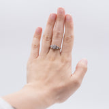 Anello vintage in oro 18kt e platino con diamante centrale di 0.15ct, anni 40