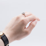 Anello vintage in oro bianco 18k con diamanti ( centrale 0.25 ct ), anni 60
