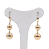 Orecchini in oro giallo 18K con sfere, anni '70