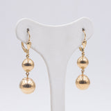 Orecchini in oro giallo 18K con sfere, anni '70