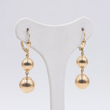 Orecchini in oro giallo 18K con sfere, anni '70