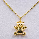Collana vintage in oro giallo 8k con orsetto "Teddy Bear" , anni '80