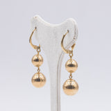 Orecchini in oro giallo 18K con sfere, anni '70