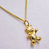 Collana vintage in oro giallo 8k con orsetto "Teddy Bear" , anni '80
