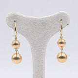 Orecchini in oro giallo 18K con sfere, anni '70