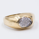 Vintage 14K yellow gold diamond ring, 1960s