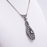 Collier Art Nouveau in oro e argento con diamanti taglio rosa, anni '10/'20