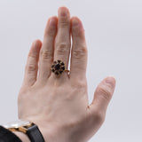 Bague vintage en or 18 carats avec grenats, 1950