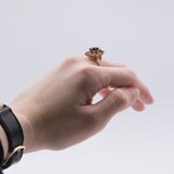 Bague vintage en or 18 carats avec grenats, 1950