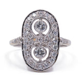 Bague en or blanc 18 carats et diamants de style ancien (0,80 ct)