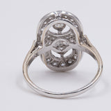 Bague en or blanc 18 carats et diamants de style ancien (0,80 ct)